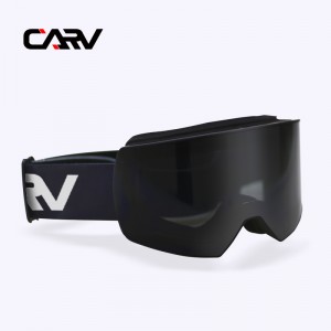 CARV gafas de esquí para mujer al aire libre doble capa antivaho lente grande absorción magnética