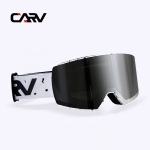 CARV ski goggles pro mulieribus duplex iacuit anti nebula magna lens effusio magnetica