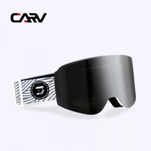 CARV Skibrille für Damen, Outdoor, doppelschichtig, beschlagfrei, große Linse, magnetische Absorption