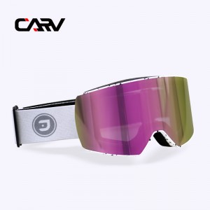 CARV lunettes de ski pour femmes extérieur double couche anti-buée grande lentille absorption magnétique